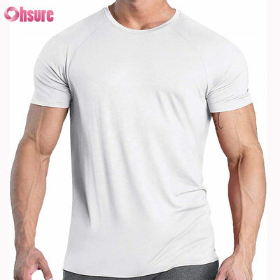 T-shirt di compressione di alta qualità stampato maschile grafico 95 cotone 5 spandex T-shirt elastico stretch traspirante palestra T-shirt a manica corta