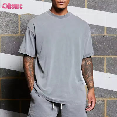 Logo personalizzato Abbigliamento da allenamento Abbigliamento sportivo Peso pesante Vintage cotone Acido lavato Superdimensioni Corsa Camicie da ginnastica Uomini