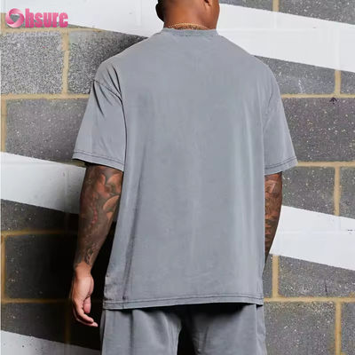Logo personalizzato Abbigliamento da allenamento Abbigliamento sportivo Peso pesante Vintage cotone Acido lavato Superdimensioni Corsa Camicie da ginnastica Uomini