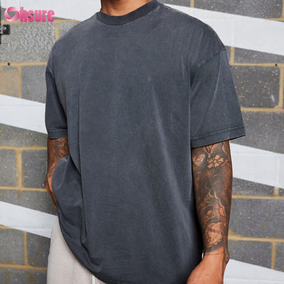 Uomini Sport Indossare cotone Acido lavato Fitness di grandi dimensioni allenamento palestra T-shirt di alta qualità Logo personalizzato Running per uomini casual tessuto