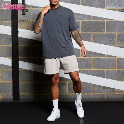 Uomini Sport Indossare cotone Acido lavato Fitness di grandi dimensioni allenamento palestra T-shirt di alta qualità Logo personalizzato Running per uomini casual tessuto