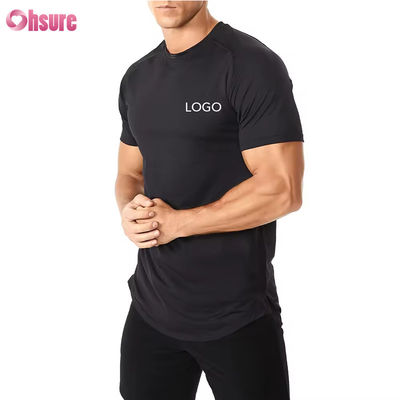 Ingrosso US Size Abbigliamento per fitness Gym Maschile Sport T-Shirt Respirante Elastico Alto Rapido Asciutto Correre Slim Fit T-Shirt
