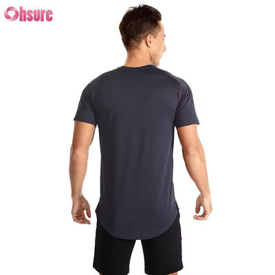 Ingrosso US Size Abbigliamento per fitness Gym Maschile Sport T-Shirt Respirante Elastico Alto Rapido Asciutto Correre Slim Fit T-Shirt