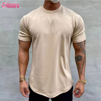 Allenamento in cotone ad alta elasticità muscolare flessibile abbigliamento sportivo maschile maglietta da ginnastica maglietta da stampa a schermo maglietta da abbigliamento