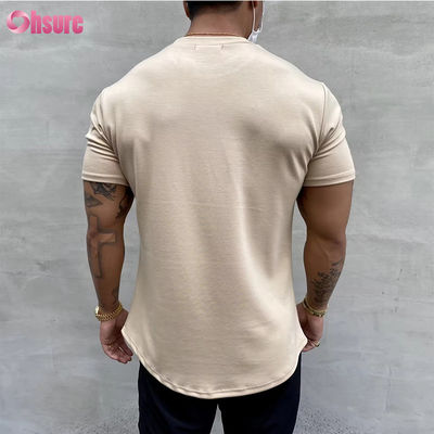 Allenamento in cotone ad alta elasticità muscolare flessibile abbigliamento sportivo maschile maglietta da ginnastica maglietta da stampa a schermo maglietta da abbigliamento