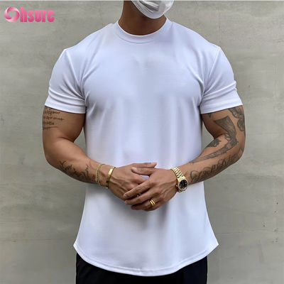 Allenamento in cotone ad alta elasticità muscolare flessibile abbigliamento sportivo maschile maglietta da ginnastica maglietta da stampa a schermo maglietta da abbigliamento