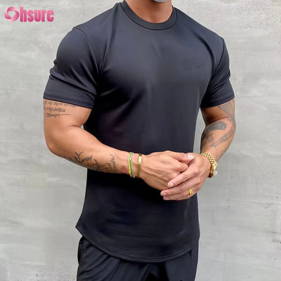 Allenamento in cotone ad alta elasticità muscolare flessibile abbigliamento sportivo maschile maglietta da ginnastica maglietta da stampa a schermo maglietta da abbigliamento