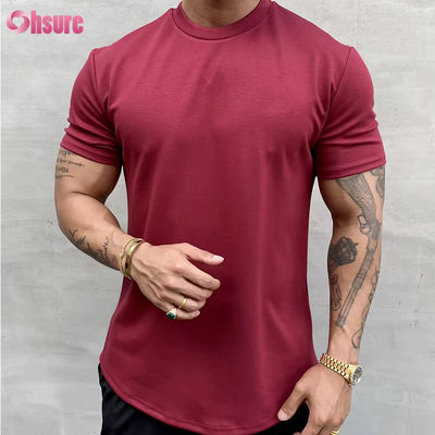 Allenamento in cotone ad alta elasticità muscolare flessibile abbigliamento sportivo maschile maglietta da ginnastica maglietta da stampa a schermo maglietta da abbigliamento