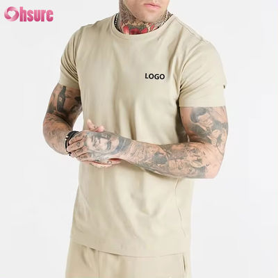 5 T-shirt sportivi in spandex da uomo su T-shirt da uomo vintage tinta unita casual running personalizzata di alta qualità 95% cotone aderente palestra stampa logo