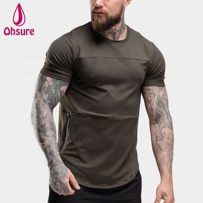 Maglietta sportiva traspirante all'ingrosso taglie forti personalizzata T-shirt a maniche corte da uomo per fitness