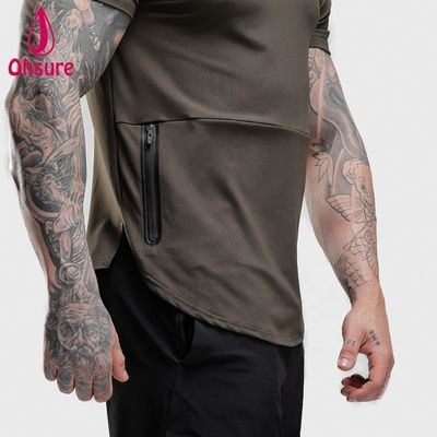 Maglietta sportiva traspirante all'ingrosso taglie forti personalizzata T-shirt a maniche corte da uomo per fitness