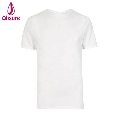 T-shirt da palestra slim fit con logo personalizzato 95% Bamboo 5% Spandex Bodybuilding Fitness Tee Uomo Sport Bianco t Shirt
