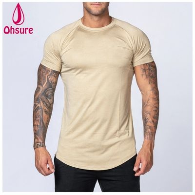 Gym Exercise Wear per uomini T-shirt in bambù Sports Shirt Workout Short Sleeve Printing Casual Print Pattern Stile a maglia Supporto muscolare