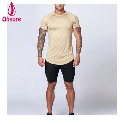 Gym Exercise Wear per uomini T-shirt in bambù Sports Shirt Workout Short Sleeve Printing Casual Print Pattern Stile a maglia Supporto muscolare