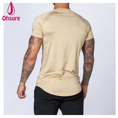 Gym Exercise Wear per uomini T-shirt in bambù Sports Shirt Workout Short Sleeve Printing Casual Print Pattern Stile a maglia Supporto muscolare