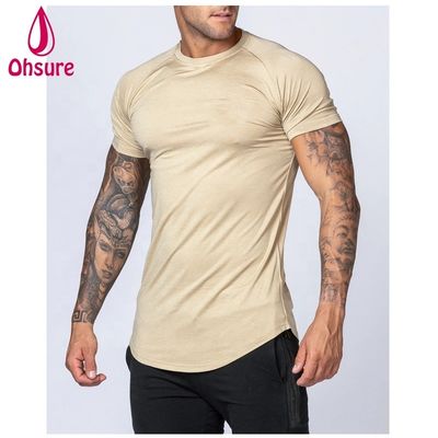 Gym Exercise Wear per uomini T-shirt in bambù Sports Shirt Workout Short Sleeve Printing Casual Print Pattern Stile a maglia Supporto muscolare