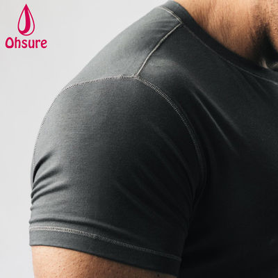 OEM Custom Logo Quick Dry Zig-Zag Stitching Sport Top Muscle Fit Men Fitness Gym Training Uomini Camicie in bianco Casual Stampato