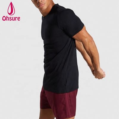 Slim Fit cotone spandex uomo maglietta da ginnastica bodybuilding maglietta da allenamento abbigliamento di alta qualità personalizzato per uomini casual stampato