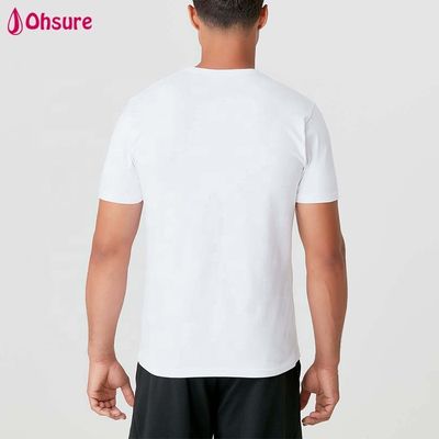 Ingrosso Logo personalizzato Camicie maschili Slim Fit Uomo abbigliamento da ginnastica semplice cotone spandex bianco Uomo manica corta t-shirt