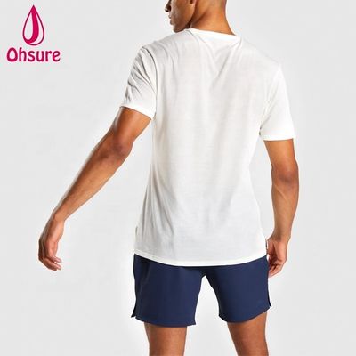 Normal Slim Fit Crew Neck Mens Gym T-shirt Muscle Wear Uomo T-shirt sportivo rilassato con spaccature laterali