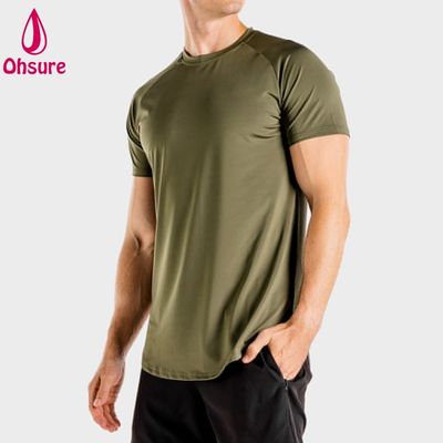 Nuovo Arrivo Leggero Traspirante Atletico Uomo Fitness Tessuto ad Asciugatura Rapida Spandex Elastan Abbigliamento Uomo T-shirt