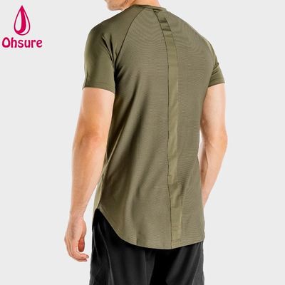 Nuovo Arrivo Leggero Traspirante Atletico Uomo Fitness Tessuto ad Asciugatura Rapida Spandex Elastan Abbigliamento Uomo T-shirt