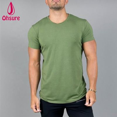 Maglietta da uomo da allenamento da palestra a maniche corte con stampa personalizzata, fitness, palestra, compressione, nera, casual, stampa, motivo, lavorato a maglia, OEM