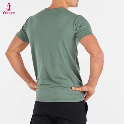 Vendite calde T-shirt sportiva maschile 95% cotone 5% spandex t-shirt di allenamento stile di vita top mens manica corta tee da ginnastica