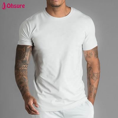 Nuovi abiti sportivi da uomo casual abbigliamento fitness palestra maglietta semplice t-shirt Bamboo Fitted Gym Shirt T-shirt sportiva personalizzata