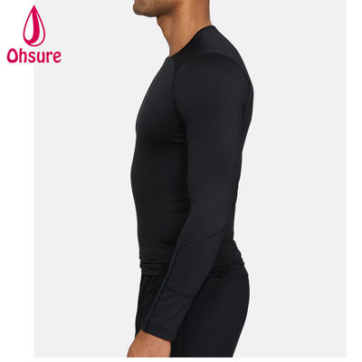 Vendita calda all'ingrosso Abbigliamento da palestra Slim Fit Uomo Maglietta a compressione Uomo Abbigliamento sportivo Uomo T-shirt a maniche lunghe Uomo Jersey Girocollo Casual