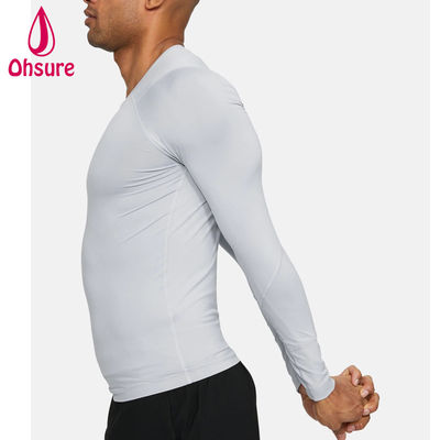 Vendita calda all'ingrosso Abbigliamento da palestra Slim Fit Uomo Maglietta a compressione Uomo Abbigliamento sportivo Uomo T-shirt a maniche lunghe Uomo Jersey Girocollo Casual