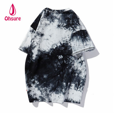 Ohsure 2023 T-Shirt lavaggio personalizzato di cotone cravatta colorata T-shirt abbigliamento da strada manica corta estate uomo unisex disegno di stampa casual