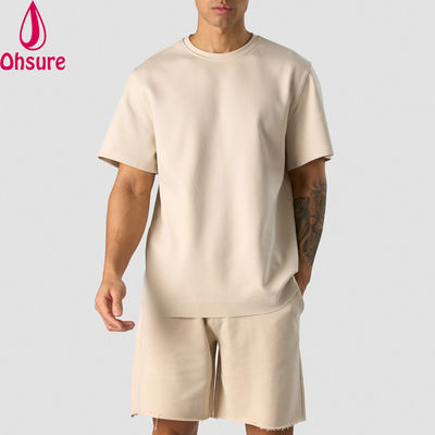 T-shirt sportivi da uomo, estivi, in cotone 100%, vestibilità oversize, girocollo, leggeri