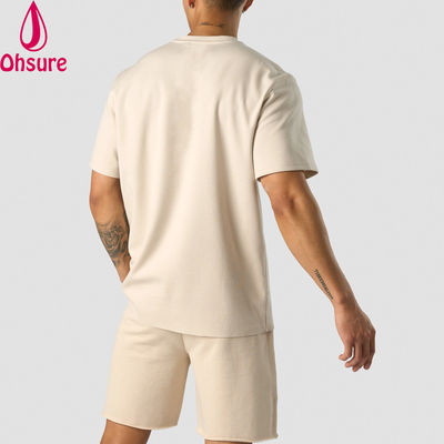 T-shirt sportivi da uomo, estivi, in cotone 100%, vestibilità oversize, girocollo, leggeri