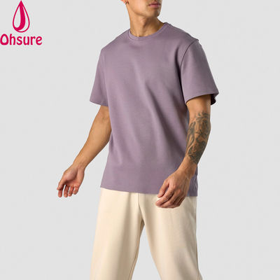 T-shirt sportivi da uomo, estivi, in cotone 100%, vestibilità oversize, girocollo, leggeri