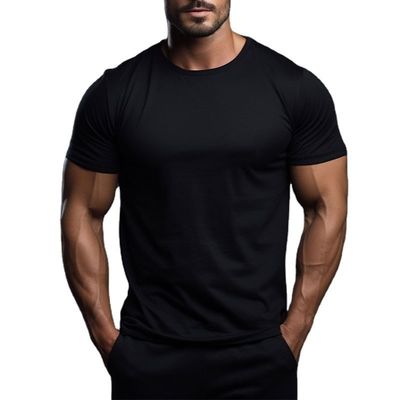 Commercio all'ingrosso Personalizza Uomo Alta Qualità Cotone Bianco Casual Stampato Palestra Abbigliamento Sportivo Largo Nero T-shirt da Palestra per Uomo