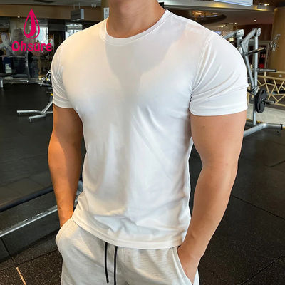 Ohsure Men T-shirt estiva a manica corta Seta fredda Riciclata Alta qualità Xilitolo Cotone Logo privato personalizzato T-shirt da palestra per uomo