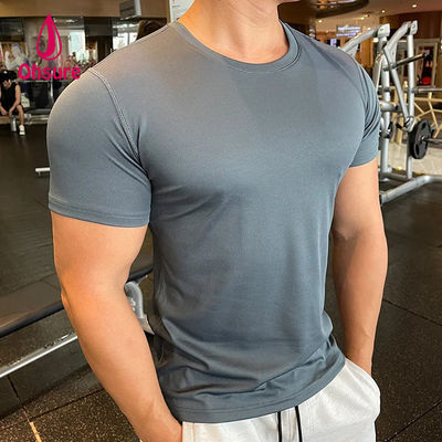 Ohsure Men T-shirt estiva a manica corta Seta fredda Riciclata Alta qualità Xilitolo Cotone Logo privato personalizzato T-shirt da palestra per uomo