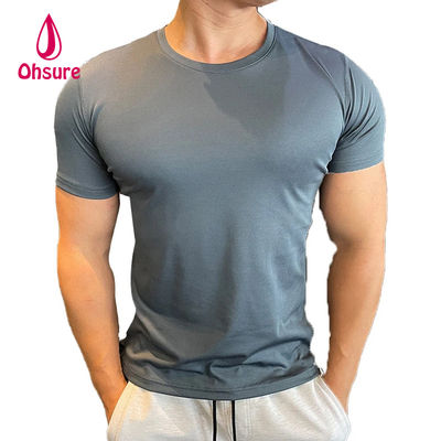 Ohsure Men T-shirt estiva a manica corta Seta fredda Riciclata Alta qualità Xilitolo Cotone Logo privato personalizzato T-shirt da palestra per uomo