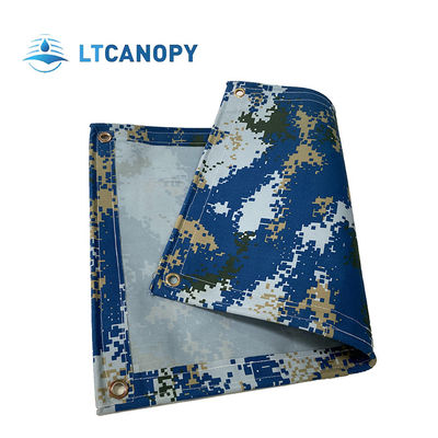 Litong all'ingrosso Tissu a tela impermeabile Verniciatura Blu Camuffamento Silicio Organico Tela di tela