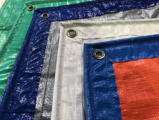 Litong Blu-argento PE Tarpaulin Cargo leggero Copertura blu-arancione Sacchetto 150gm Tarpaoli impermeabili