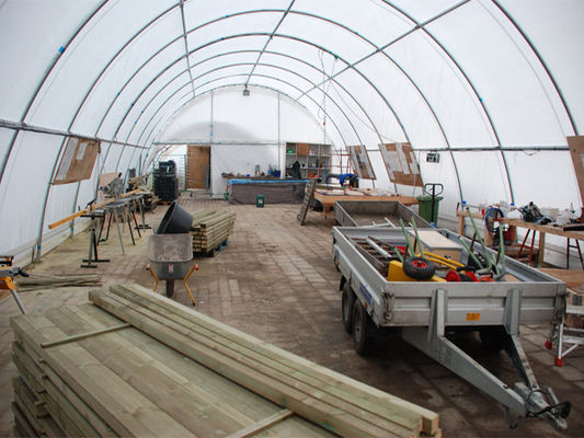 Tenda personalizzata per esterni impermeabile in PVC, tunnel in polietilene, rifugio per container marittimi