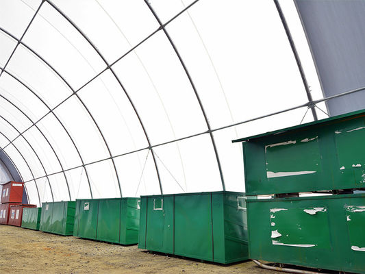 Tenda personalizzata per esterni impermeabile in PVC, tunnel in polietilene, rifugio per container marittimi